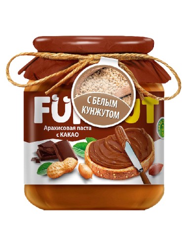 Funnut Арахисовая паста (с какао и белым кунжутом), 340 гр