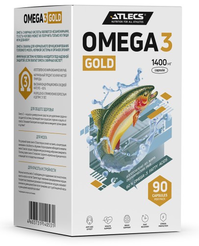 Atlecs Omega-3 Gold 60%, 90 капс. фото 3