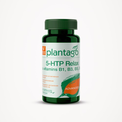 Plantago 5-HTP Relax, 60 caps, Распродажа