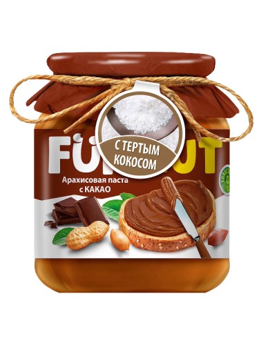 Funnut Арахисовая паста (с какао и тёртым кокосом), 340 гр