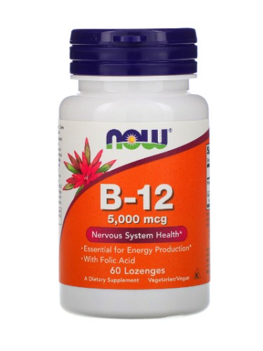 NOW B-12 5000 mcg + FOLIC, 60 tabs