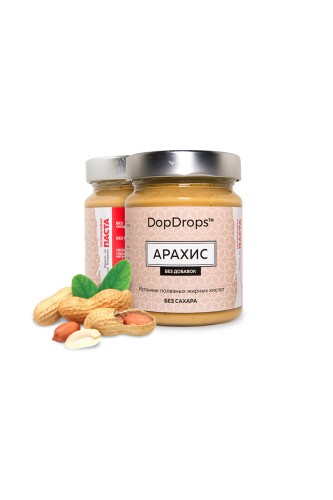 DopDrops Протеиновая арахисовая паста, 265 гр, стекло