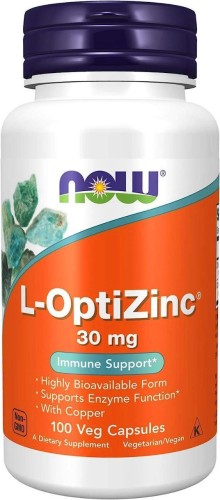 NOW L-OPTIZINC(R) 30mg + COPPER 100 растительных капсул