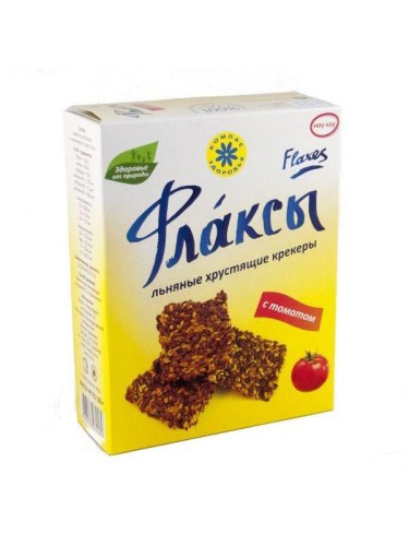 Крекеры льняные Flaxes, 150 г Вкус: Томат (срок годности до 27.03.2018)