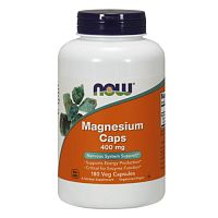 NOW Magnesium Caps 400 mg, 180 vcaps