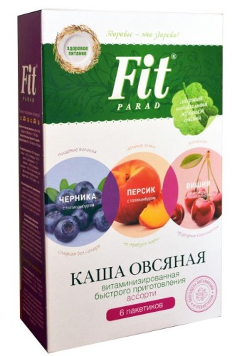 Каша овсяная без сахара ассорти FitParad, 210г