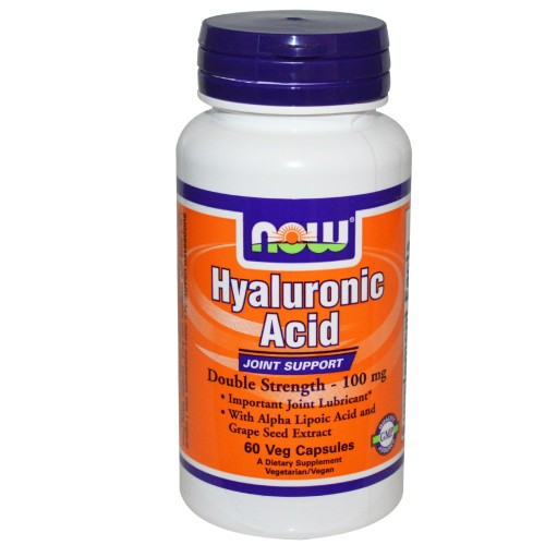 NOW HYALURONIC ACID 100MG 2X PLUS 60 растительных капсул