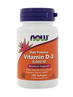 NOW Vitamin D-3 2000 IU, 120 softgels