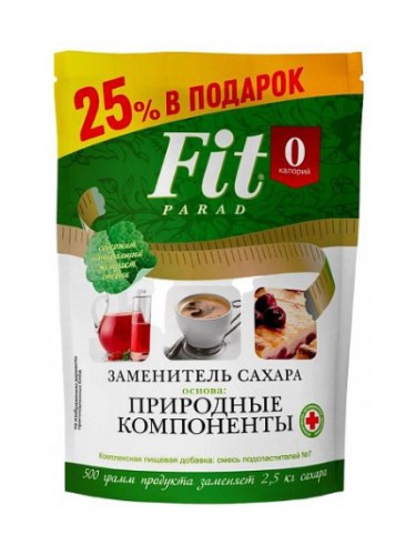 Низкокалорийный заменитель сахара ФитПарад №7 (эритрит с сукралозой), 500 g